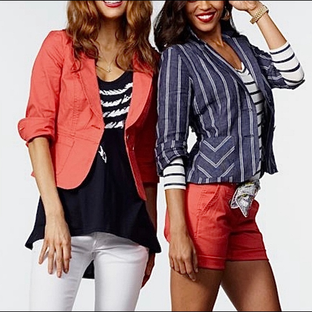 CAbi Coral Moto Style  Crop Jacket